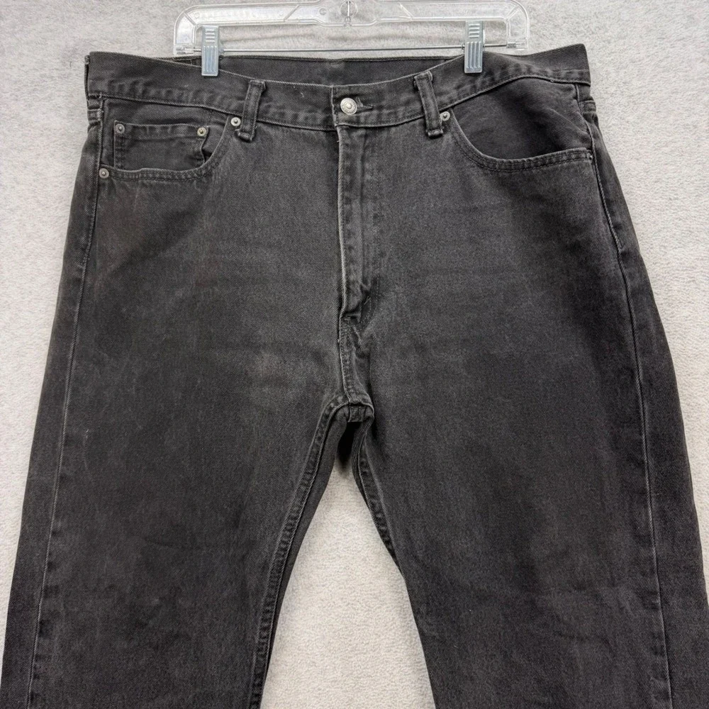 Levis‎ 505 Regular Fit Jeans Mens 40x28* Black Denim Pants Faded Straight Work